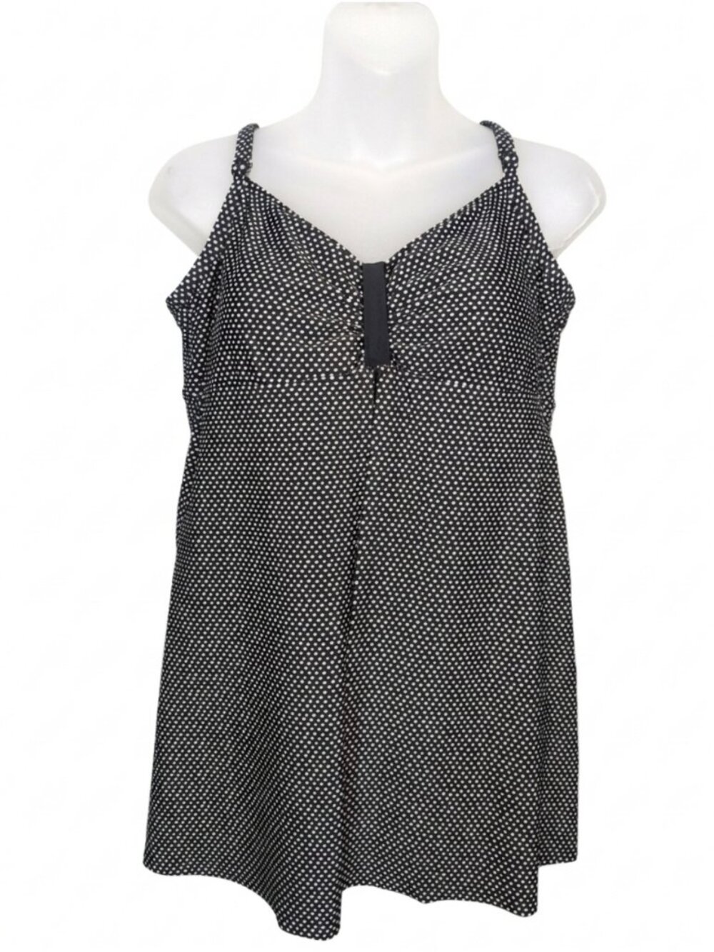 Baltex Black White Polka Dot Skirted One Piece Swimsuit Size 16 Swim Dress
